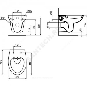Унитаз подвесной ECCO с функцией биде без сиденья Ideal Standard W705501