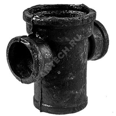 Крестовина чугун канализационная Ду 50х50х50х90гр б/н 1-плоскостная ГОСТ 6942-98 прямая