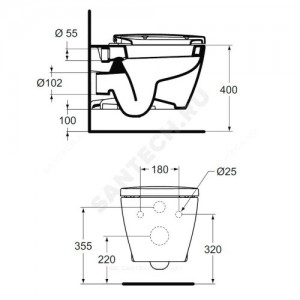 Унитаз подвесной СONNECT дюропласт микролифт Ideal Standard W941102
