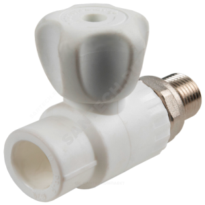 Кран PP-R шаровой белый НР Дн 20х1/2" прямой для радиатора RTP (РосТурПласт) 10583