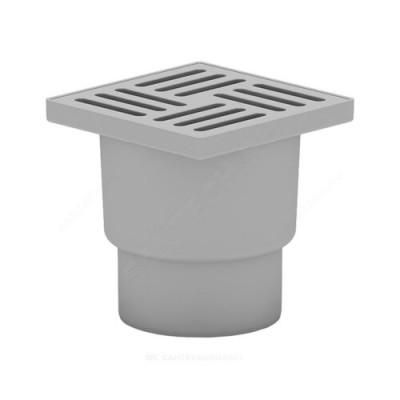 Трап нерегулируемый с гидрозатвором Дн 110 с пластиковой решёткой 150х150мм вертикальный выпуск АНИ Пласт TA1210