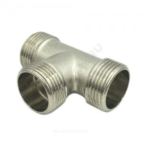 Тройник латунь никель Ду 25 (1") НР/НР/НР Китай .