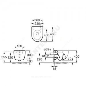 Унитаз подвесной Meridian без сиденья Roca 346248000