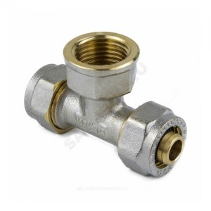 Тройник МП латунь никель обжим Дн 16х1/2"х16 ВР ГОСТ 32415-2013 7013 Aquasfera 7013-01