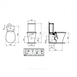 Унитаз без бачка CONNECT AIR AquaBlade горизонт/выпуск без сиденья Ideal Standard E013701.