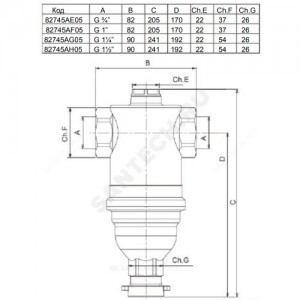 Фильтр сетчатый T-образный латунь Ду 20 Ру10 G3/4" ВР 745 Icma 82745AE05