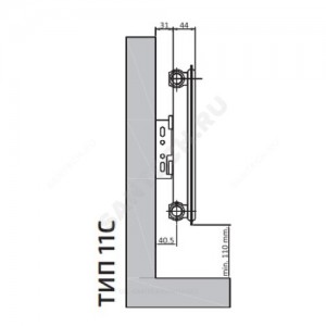 Радиатор стальной панельный Compact C тип 11 600х1000 Qну=1413 Вт бок/п RAL 9016 (белый) Heaton Plus