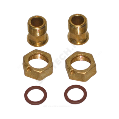 Комплект присоединительный латунь для счётчика воды Ду 25 G1 1/4"х1" ВР/НР Цветлит