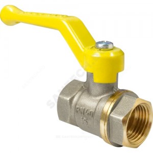 Кран шаровой латунь никель газ 11Б27фтМ Ду 40 Ру25 ВР полнопроходной рычаг VALFEX VF.271.NR3.112