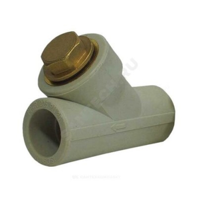 Фильтр PP-R сетчатый серый внутренняя пайка Дн 25х45гр RTP (РосТурПласт) 34531