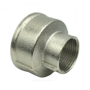 Муфта латунь никель переходная Ду 20х15 (3/4"х1/2") ВР/ВР