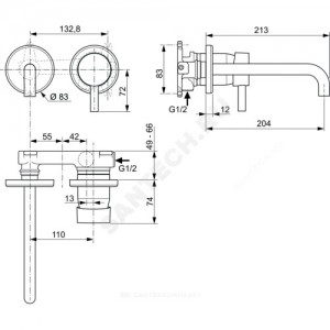 Смеситель для умывальника CERALINE одноручный Ideal Standard A6938AA