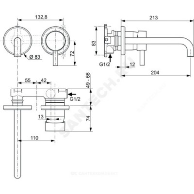 Смеситель для умывальника CERALINE одноручный Ideal Standard A6938AA