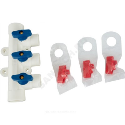 Коллектор PP-R Дн 32х20 на 3 выхода с кранами RTP (РосТурПласт) 28201