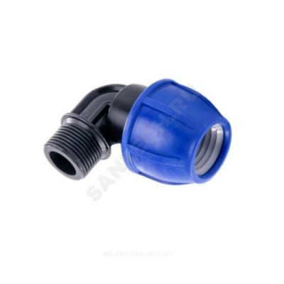 Отвод компрессионный ПЭ НР Дн 32х3/4"х90гр Ру16 RTP (РосТурПласт) 11560