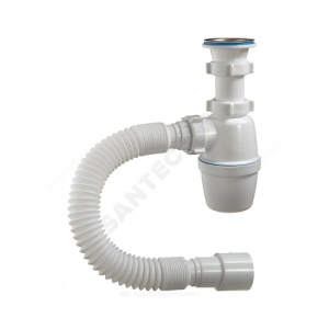 Сифон для умывальника/мойки бутылочный 1 1/2"x40 с гофрой 40х40/50 выпуск с нержавеющей решёткой D=70мм Орио А-4001