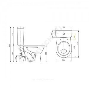 Унитаз-компакт Орион крап на белом нижний подвод косой выпуск 1/реж Santeri 1.P400.8.S01.00B.F