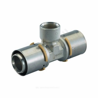 Тройник МП латунь пресс Дн 25х3/4"х25 ВР MLC Uponor 1015048