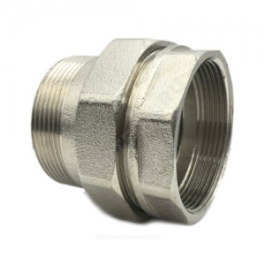 Соединитель латунь никель американка Ду 32 (1 1/4") прямой ВР/НР Китай