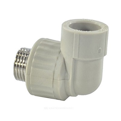 Угольник PP-R комбинированный серый НР Дн 20х3/4" VALFEX 10126220Г