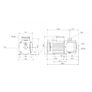 Насос многоступенчатый горизонтальный CM-G 3-3 AQQV PN16 1x220-240В/50 Гц Grundfos 96806879