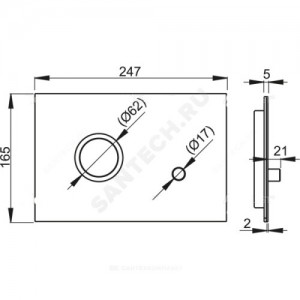 Кнопка для инсталляции Alunox-мат/глянец Alca Plast STING