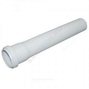 Труба PP-H с раструбом белая HT HTEMw Дн 50х1,8 б/нап L=0,5м в/к Ostendorf 559140
