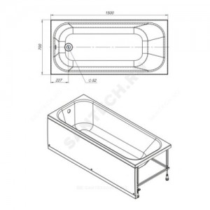 Ванна акриловая Optima new 120х70 без ножек 1 шт Мирсант УТ000040520