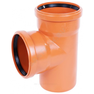 Тройник НПВХ с раструбом коричневый Дн 315х315х87гр б/нап 2481139