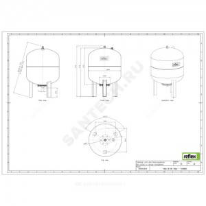 Гидроаккумулятор Refix DE 80 л 16 бар вертикальный Reflex 7348600