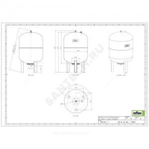 Гидроаккумулятор Refix DE 100 л 16 бар вертикальный Reflex 7348610