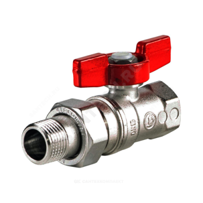 Кран шаровой латунь хром R259D Ду 15 Ру42 ВР/"американка" бабочка Giacomini R259X003