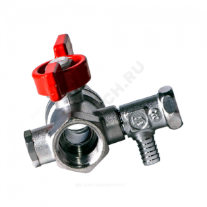 Кран шаровой латунь со спускником R251S хром Ду 25 Ру42 ВР G3/4" бабочка со спускником Giacomini R251SX005