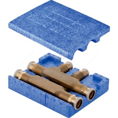 Тройник латунь крестовой с изоляцией Дн 15х15х15 пресс Mapress Geberit 63113