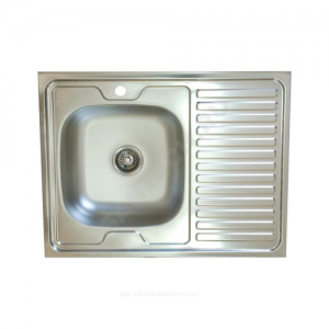 Мойка левосторонняя накладная 800х600х130 сталь нержавеющая AISI 430 без сифона Владикс V-401