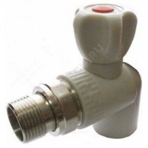Кран PP-R шаровой серый НР Дн 20х1/2" угловой для радиатора RTP (РосТурПласт) 27828