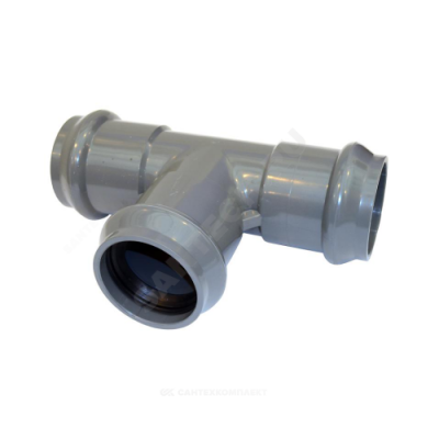 Тройник НПВХ серый SDR26 переходной Дн 160х110х90гр Ру10 раструбный в/к