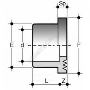 Втулка ПВХ серая под клеевое соед под фланец Дн 107 (Dвн 90мм) Ру16 напорный EFFAST RDRQRD0900