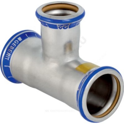 Тройник переходной сталь нерж Дн 42х15х42 пресс для газоснабжения Mapress Geberit 34140