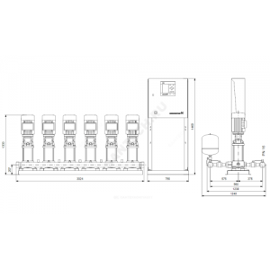 Установка повышения давления Hydro MPC-E 6 CRE32-4-2 Grundfos 99208316