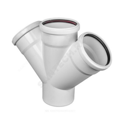 Крестовина PP-H 1-плоскостная бесшумная белая Дн 110х110х110х45гр б/нап в/к RTP (РосТурПласт) 24763