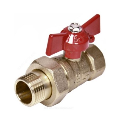 Кран шаровой латунь 11б27п1 Ду 20 Ру16 ВР/"американка" бабочка