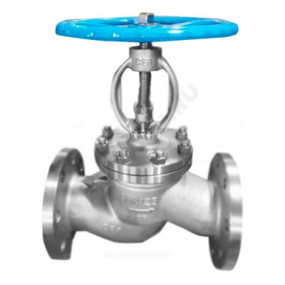 Клапан запорный нерж 15нж22нж Ду 20 Ру40 фл Китай .