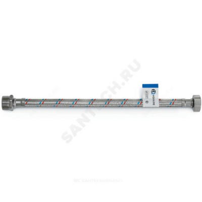 Подводка гибкая для воды нержавеющая оплетка 1/2" г-ш L=1,2 м AQUALINE 04822