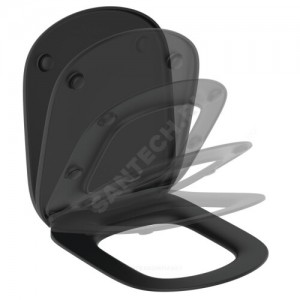 Сиденье для унитаза TESI черное Soft close Ideal Standard T3529V3