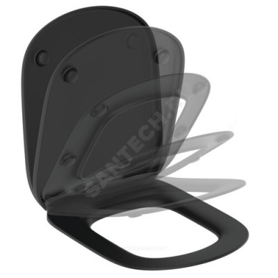 Сиденье для унитаза TESI черное Soft close Ideal Standard T3529V3