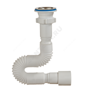 Сифон для умывальника гофрированный 1 1/2"x40/50 L=850мм выпуск с нержавеющей решёткой D=70мм Орио А-3017