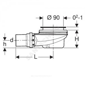 Сифон для поддона d50x90 h=78мм слив крышка D=90мм Geberit 150.551.21.1