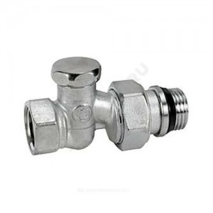 Клапан запорный для радиатора R17TG Ду 15 Ру16 1/2"x3/4"ЕК НР прямой штуцер с герметичной прокладкой Giacomini R17EX037