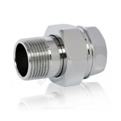 Соединитель латунь хром американка Ду 25 (1") прямой ВР/НР R18 Giacomini R18X005